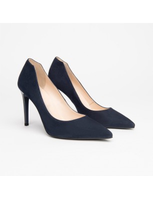 Nero Giardini escarpins pointus en cuir velours bleu