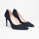 Nero Giardini escarpins pointus en cuir velours bleu