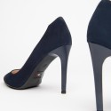 Nero Giardini escarpins pointus en cuir velours bleu