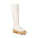 Steve Madden Bottes en cuir beige et semelles crantées