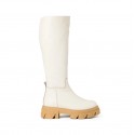 Steve Madden Bottes en cuir beige et semelles crantées