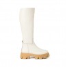 Steve Madden Bottes en cuir beige et semelles crantées
