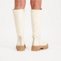 Steve Madden Bottes en cuir beige et semelles crantées