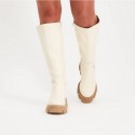 Steve Madden Bottes en cuir beige et semelles crantées