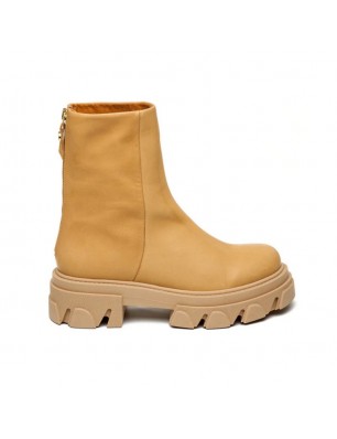 Steve Madden Bottines en cuir camel et semelles crantées