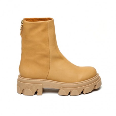 Steve Madden Bottines en cuir camel et semelles crantées