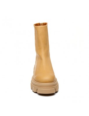 Steve Madden Bottines en cuir camel et semelles crantées