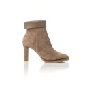 Lola Cruz Bottine en cuir velours beige