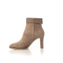Lola Cruz Bottine en cuir velours beige