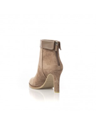 Lola Cruz Bottine en cuir velours beige