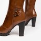 Nero Giardini bottes à talons en cuir camel