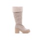 Kanna bottes en daim beige avec semelle en crêpe