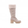 Kanna bottes en daim beige avec semelle en crêpe