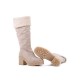 Kanna bottes en daim beige avec semelle en crêpe