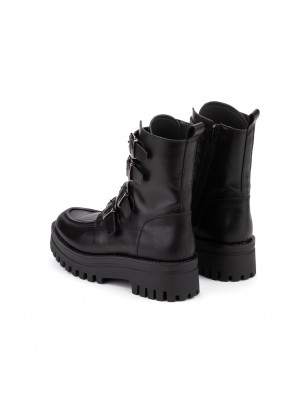 kanna boots en cuir noir avec boucles