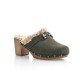 Semerdjian sabots fourrés  en cuir velours kaki