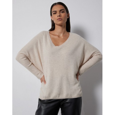 Not Shy Pull oversize en cachemire beige