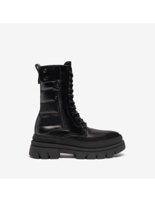 Nero Giardini Boots montantes style rangers en cuir noir