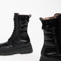Nero Giardini Boots montantes style rangers en cuir noir