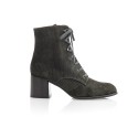 Chie Mihara bottines à lacets en cuir kaki façon velours