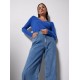 Not Shy pull en cachemire bleu majorell col V