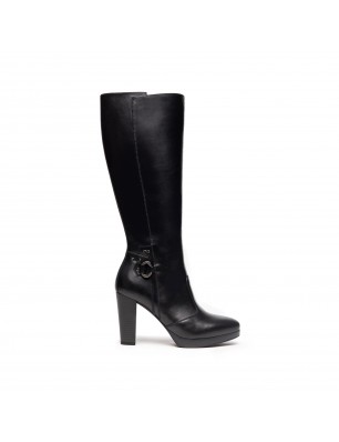 Nero Giardini bottes en cuir noir à talon