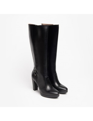 Nero Giardini bottes en cuir noir à talon