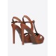 Lola Cruz Sandales à plateforme en cuir cognac