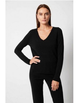 Not Shy pull en cachemire noir col V