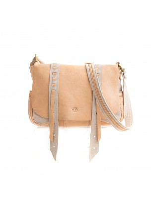 Mila Louise sac besace en cuir nude