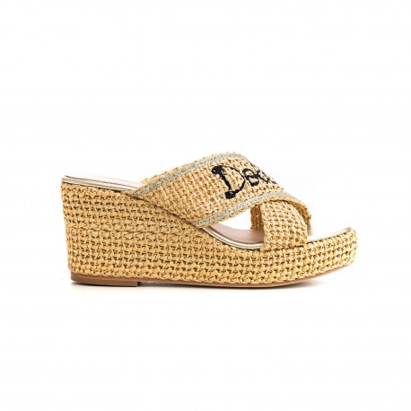 Mules compensées cuir deals