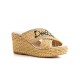 Fiorina mules compensées en cuir et raphia Dolce Vita