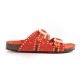 Semerdjian claquettes cloutées en cuir velours orange