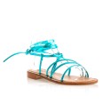 Semerdjian sandales à brides bleu métallisé