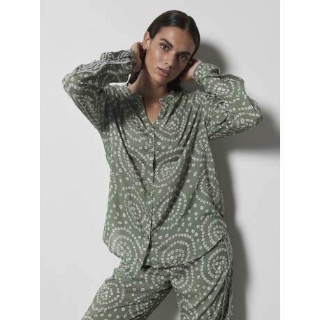 Not Shy chemise imprimée écru et vert tilleul Not Shy chemise imprimée écru et vert tilleul