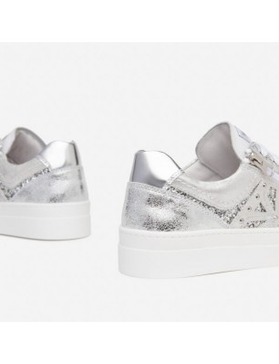 Nero Giardini Sneakers en Cuir metallise et Matiere Technique