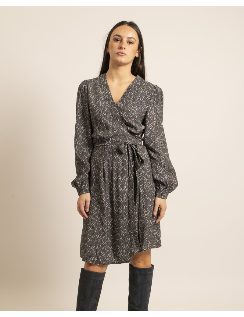 Robe midi portefeuille imprimé floral et uits | Apricot Clothing