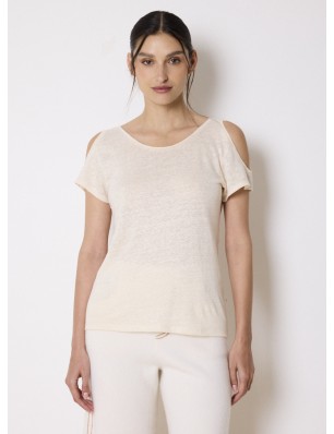 Not Shy tee shirt en lin beige