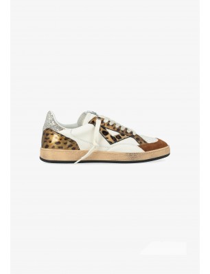 4B12 baskets en cuir blanc...