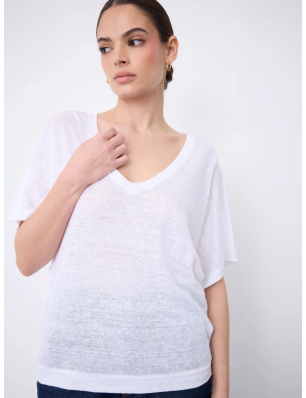Not Shy tee shirt en lin blanc