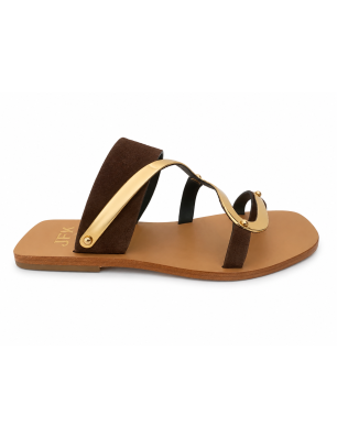 JFK sandales en daim marron
