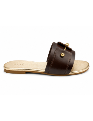 Zoï mules plates en cuir...