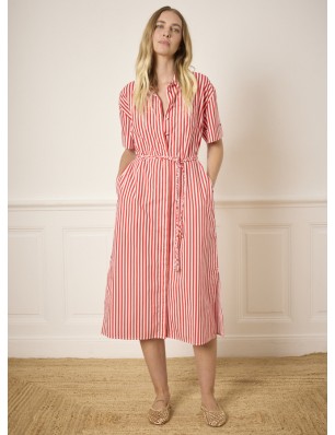 Not Shy robe en coton rayée...