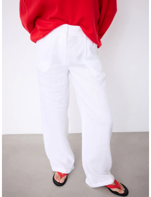 Not Shy pantalon en lin blanc