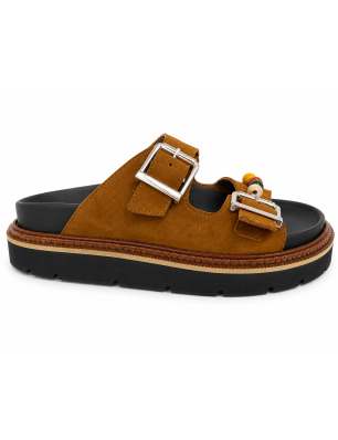 Zoi mules en cuir velours...
