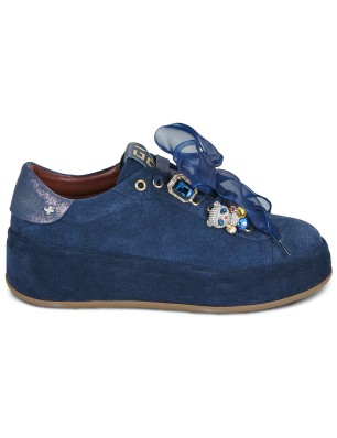 Giopiu baskets en daim bleu...